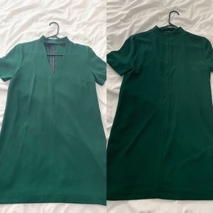 Dark green shift dress
